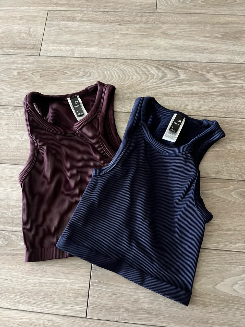 GapFit Seamless Rib Crop Halter Tank Top